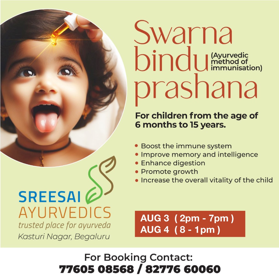 Sreesai Ayurvedics - Latest update - Swarna Bindu Prashana in Kasturinagar